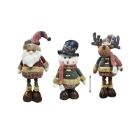 Χριστουγεννιάτικες Λούτρινες Φιγούρες Άγιος Βασίλης, Χιονάνθρωπος και Τάρανδος με Πόδια που Ρυθμίζονται 43–51cm - Christmas Plush Figures Santa Claus, Snowman and Reindeer with Adjustable Legs