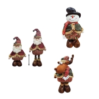 Διακοσμητικός Άγιος Βασίλης Υφασμάτινος με Ρυθμιζόμενο Ύψος 54–79cm - Fabric Santa Claus Decoration with Adjustable Height