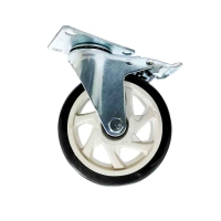 Ρόδα Επίπλου με Πέλμα και Φρένο 12.5cm - Furniture Caster Wheel with Plate and Brake