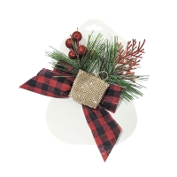 Χριστουγεννιάτικο Διακοσμητικό Κλαδί με Κόκκινα Μπαλάκια και Φιόγκο - Christmas Decorative Branch with Red Balls and Bow