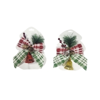 Χριστουγεννιάτικη Κορδέλα με Κουδούνι και Κουκουνάρι Διακοσμητική - Christmas Decorative Ribbon with Bell and Pinecone