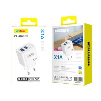 Andowl Φορτιστής κινητού USB Διπλός 3.1A Q-CD63 - Mobile charger