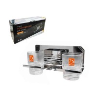 Βάση Οδοντόβουρτσας με Διπλή Θήκη Ποτηριών Μπάνιου – Toothbrush Holder with Double Cup Bathroom Set