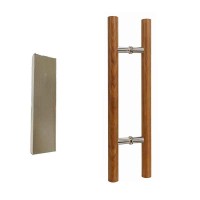 Λαβή Πόρτας Αλουμινίου με Σχέδιο Ξύλου 59.7cm – Aluminum Door Handle Wood Effect