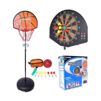 Παιδικό Σετ Μπασκέτας με Στόχο Βελών - Kids Basketball Stand with Dart Board