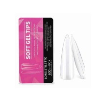 Κασετίνα μαλακά τεχνητά νύχια 12 μεγέθοι 600τμχ – Extra Long Full Cover Nail Tips Clear Soft Gel Tips 600pcs