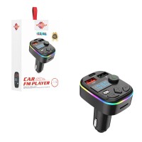 Wisdomup Φορτιστής Αυτοκινήτου με USB και RGB Φωτισμό CZ-08 – Bluetooth Car FM Transmitter with USB and RGB Light
