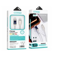 Treqa Καλώδιο Φόρτισης & Μεταφοράς Δεδομένων USB-C σε USB-C 100W 1.2m με Οθόνη Ισχύος CA-80055- USB-C to USB-C 100W Fast Charging & Data Cable with Power Display 1.2m