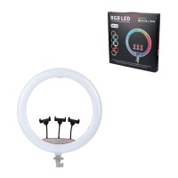 RGB LED Ring Light 56cm (22") με 3 Βάσεις Κινητού & Ρυθμιζόμενο Φωτισμό 3D-56 - RGB LED 22" Ring Light with 3 Phone Holders & Adjustable Lighting
