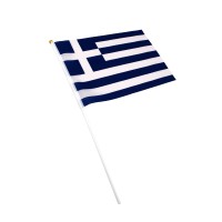 Ελληνική σημαία με πλαστικό κοντάρι 40cm 12τεμ - Greek flag
