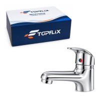 Topflix Μπαταρία Νιπτήρα Χρωμέ Μονής Λαβής 14,5cm - Chrome Single Lever Basin Faucet