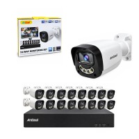 Andowl Σετ Παρακολούθησης Ασφαλείας 4K με 16 Κάμερες, Καταγραφικό DVR/NVR & Έγχρωμη Νυχτερινή Όραση Q-S999 - 4K 16-Camera Security Surveillance System with DVR/NVR and Color Night Vision