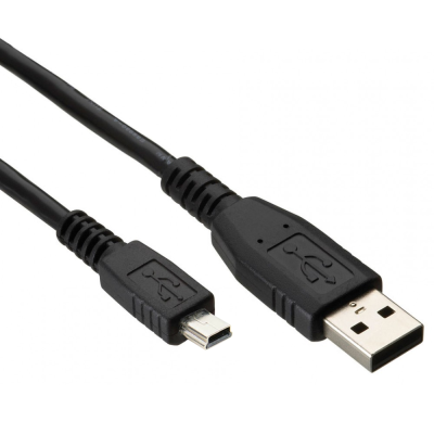 Cable DeTech USB - USB Mini, 1.5m, Black - 18071