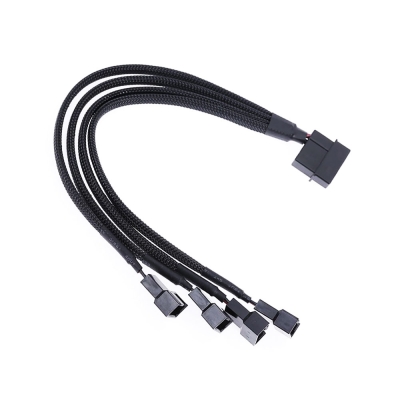 Cable , Y-Splitter, For fan, MOLEX to 4x4PIN, 0.3m, Black - 18322