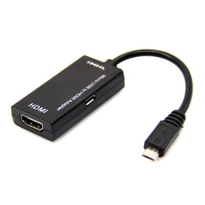 Adapter DeTech Micro USB към HDMI MHL, 15sm, Black - 18158