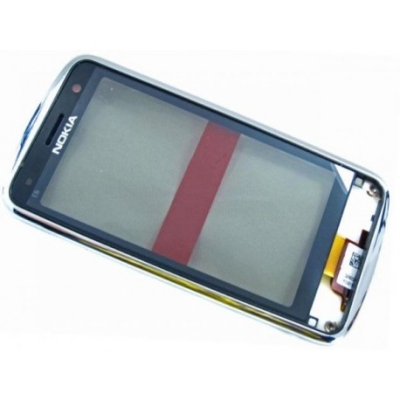 Nokia C6-01 FrontCover+Touch Screen silver HQ