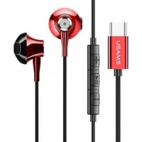 USAMS EP-25 In-Ear Metal Stereo Headset Type-C Red