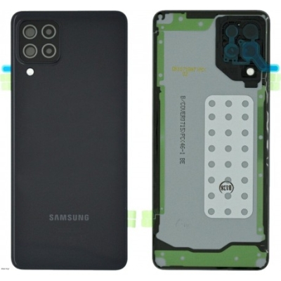 Samsung Galaxy A22 4G BatteryCover+Camera Lens Black ORIGINAL