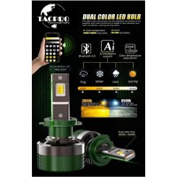TACPRO ΔΙΧΡΩΜΗ LED ΛΑΜΠΑ ΑΥΤΟΚΙΝΗΤΟΥ H1 ΜΕ BLUETOOTH & ΡΥΘΜΙΖΟΜΕΝΗ ΘΕΡΜΟΚΡΑΣΙΑ ΦΩΤΟΣ (3000K–10000K) WMG-04913