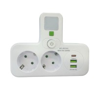 ΠΟΛΥΠΡΙΖΟ 2500W ΜΕ 2 ΠΡΙΖΕΣ, 2 ΘΥΡΕΣ USB-A, 1 ΘΥΡΑ USB-C & ΔΙΑΚΟΠΤΗ QH-05189