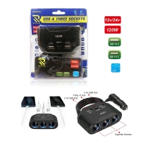 RCHANG ΦΟΡΤΙΣΤΗΣ ΑΥΤΟΚΙΝΗΤΟΥ ΜΕ 2 ΘΥΡΕΣ USB & TYPE-C 120W 12V/24V W16478