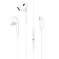 LAMTECH TYPE-C MOBILE EARPHONES WITH MICROPHONE WHITE