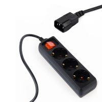 ENERGENIE UPS POWER STRIP 3 SCHUKO SOCKETS FUSED SWITCH 16A C14 0,6M BLACK