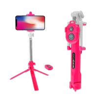 LAMTECH 2in1 TRIPOD & SELFIE STICK ROSE RED