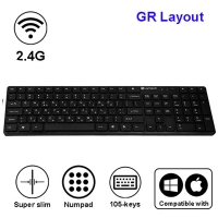 LAMTECH 2.4G WIRELESS FULL SIZE  KEYBOARD 105 KEYS GR LAYOUT BLACK