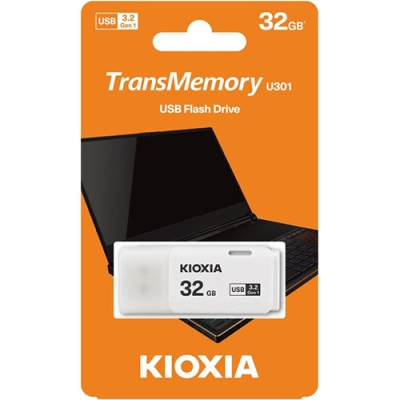 KIOXIA USB 3.2 FLASH STICK 32GB HAYABUSA WHITE U301