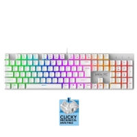 ARMAGGEDDON MECHANICAL HOT-SWAP KEYBOARD 12FX BACKLIGHT BLUE SWITCH MKA-7C 2024 WHITE CLICKY