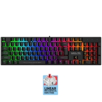 ARMAGGEDDON MECHANICAL HOT-SWAP KEYBOARD 12FX BACKLIGHT RED SWITCH MKA-7C 2024 BLACK LINEAR