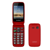 LAMTECH FLIP PHONE RED 2.8' DISPLAY WITH BT, FM RADIO, SOS, 1400 mAh, GR MENU FLIP-X