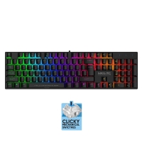 ARMAGGEDDON MECHANICAL HOT-SWAP KEYBOARD 12FX BACKLIGHT BLUE SWITCH MKA-7C 2024 BLACK CLICKY