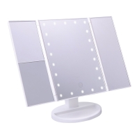 JOCCA FOLDABLE MAKEUP MIRROR WITH LED LIGHT AND 1X/2X/3X MAGNIFICATION WHITE