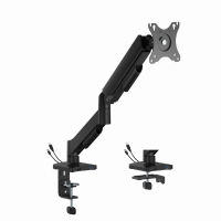 GEMBIRD ADJUSTABLE DESK DISPLAY MOUNTING ARM WITH USB PORTS, 17”-32” BLACK