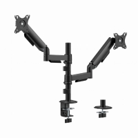 GEMBIRD ADJUSTABLE DESK 2-DISPLAY MOUNTING ARM, 17”-32” BLACK