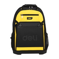 DELI TOOLS BACKPACK 17' WITH HARD CASE YELLOW BLACK