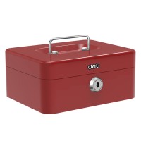 DELI PORTABLE MINI CASH BOX RED