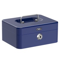 DELI PORTABLE MINI CASH BOX BLUE