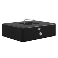 DELI PORTABLE EXTRA LARGE SLIM CASH BOX BLACK