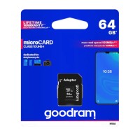 GOODRAM MICRO SD CARD 64GB CL 10 WITH ADAPTER M1AA