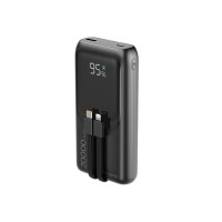 ENERGENIE 20W FAST CHARGING POWER BANK WITH INTEGRATED CABLES 20000 MAH BLACK