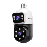 SRIHOME DUAL LENS LIGHT BULB CLOUD WIFI SECURITY CAMERA 2MP WHITE