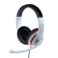 GEMBIRD JACK STEREO HEADSET WHITE AND BLACK WITH RED RING