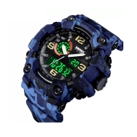Ψηφιακό/αναλογικό ρολόι χειρός – Skmei - 1520 - Army Blue