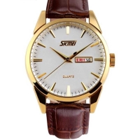 Αναλογικό ρολόι χειρός – Skmei - 9073 - Brown/Gold