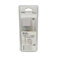 Αντάπτορας φόρτισης με καλώδιο και 2 θύρες USB - TypeC - Quick Charge - D1-S2 - 1m - 099576
