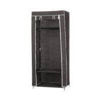 Υφασμάτινη ντουλάπα ρούχων με ράφια - 8875 - 521711 - Dark Grey