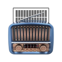 Επαναφορτιζόμενο ραδιόφωνο Retro με ηλιακό πάνελ - K-371S - 023719 - Blue